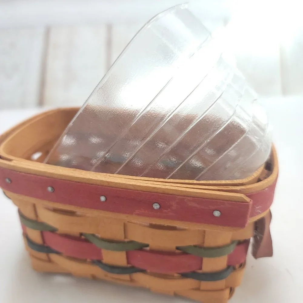 Longaberger Multicolor 2000 Leather Handle All Star Salt And Pepper Basket